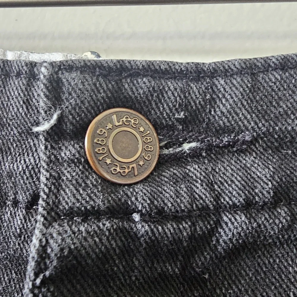 Vintage Lee Mom Jeans Women's Size 14 Med‎ Black Side Elastic 30 Inch Inseam - Picture 5 of 12